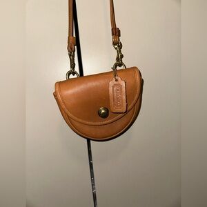 COACH Rare Vintage British Tan Leather Mini Crossbody Belt Bag